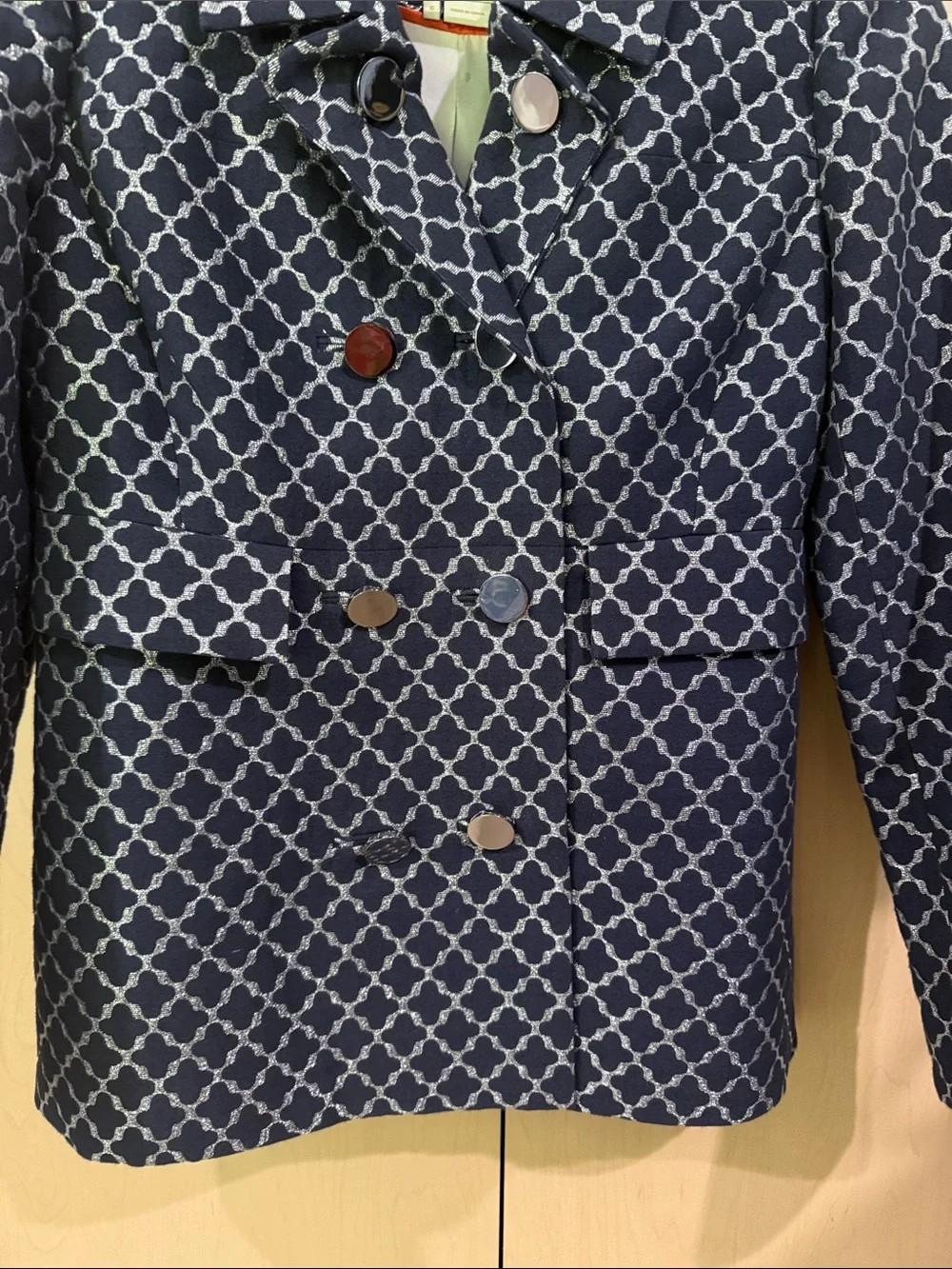 Stunning Kate spade Navy Geometric Print Blazer